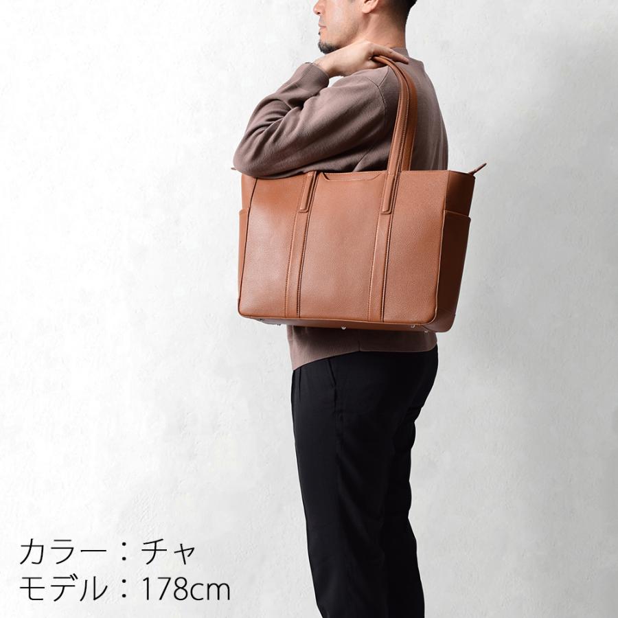 トートバッグ メンズ 本革 大きめ バック 縦型 長 レザー ビジネス