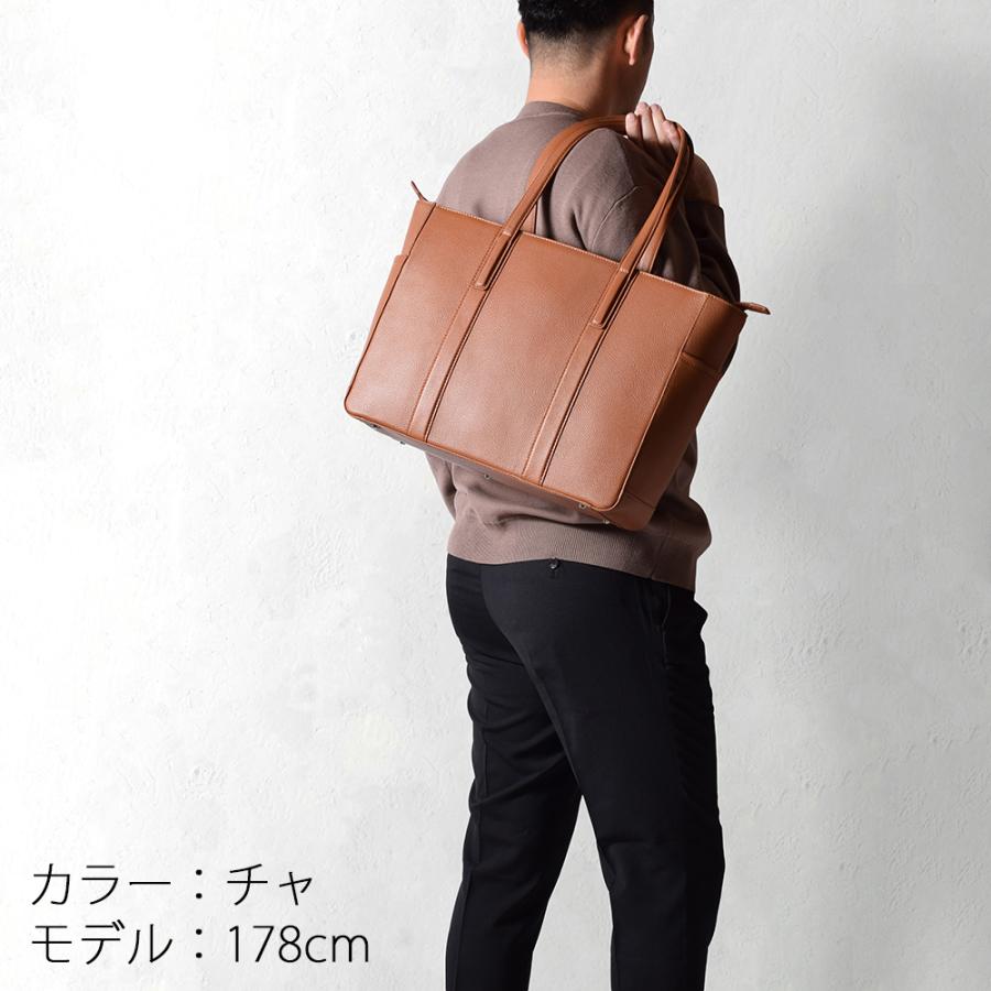 トートバッグ メンズ 本革 大きめ バック 縦型 長 レザー ビジネス