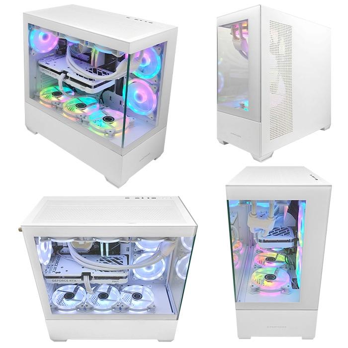 PASOUL ゲーミングPC デスクトップパソコン GP-V3 ホワイト ピラーレス