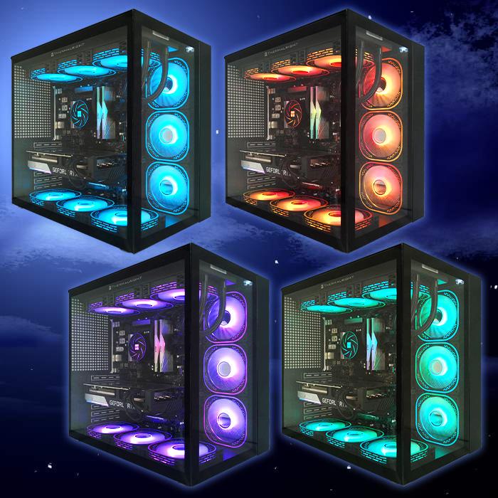 PASOUL ゲーミングPC 黒海景房 HJF-ATX（BK）水冷 GeForce RTX4070 第