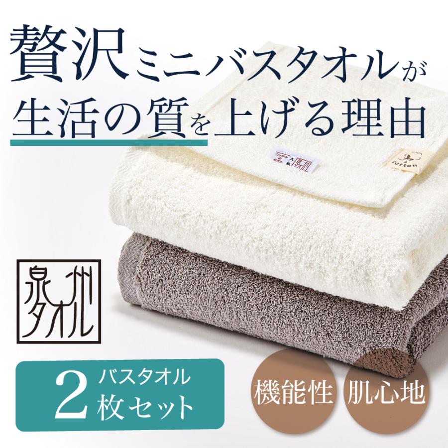 泉州タオル オウチツカイバスタオル 2枚セット 泉州 &COTTON ミニ 速乾
