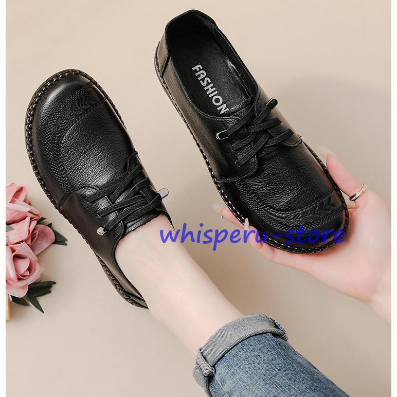 デッキシューズ レディース 牛革 本革 ぺたんこ やわらか フラット