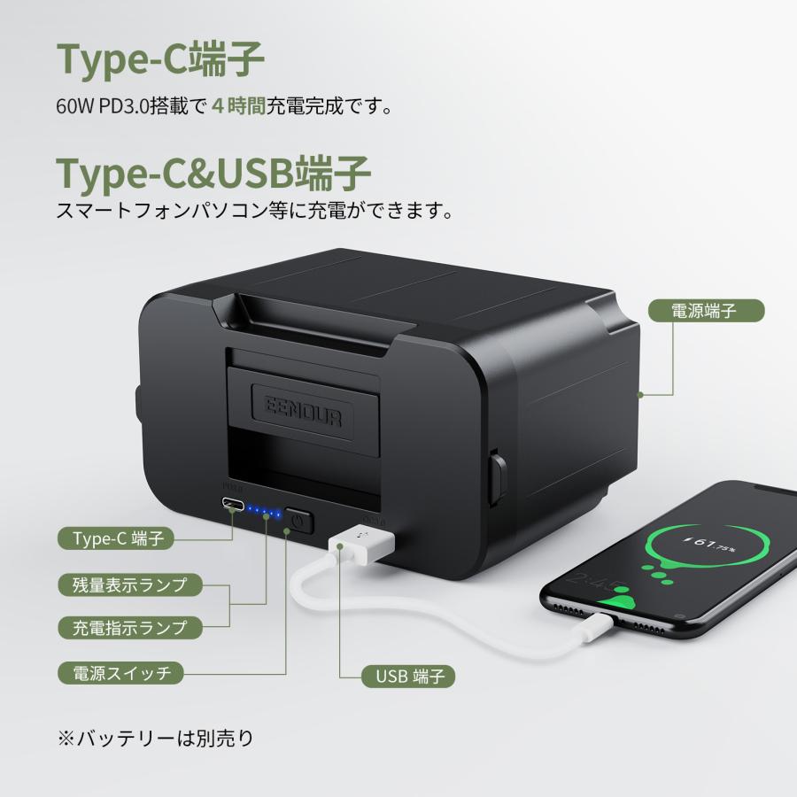 EENOUR 車載冷蔵庫 ポータブル冷蔵庫 10L バッテリー内蔵可能 -20℃〜10