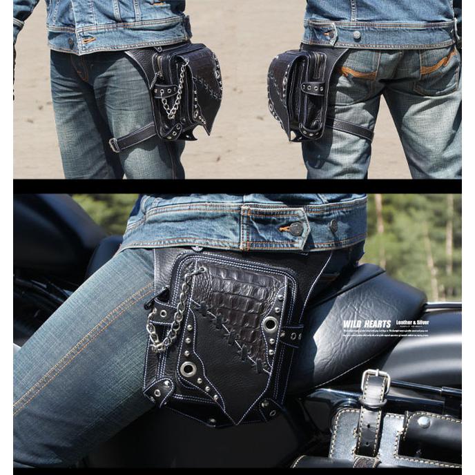 レザー ウエストバッグ レッグポーチ レッグバッグ ヒップバッグ