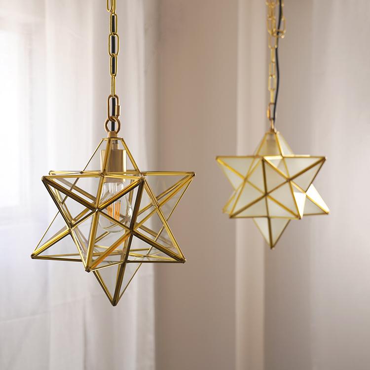 爆買 セール対象／ ペンダントライト 星型 ゴールド 1灯 E26 間接照明