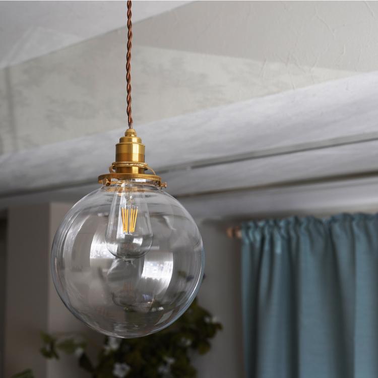 ペンダントライト 1灯 E26 ガラスシェード クリア フロスト バブル