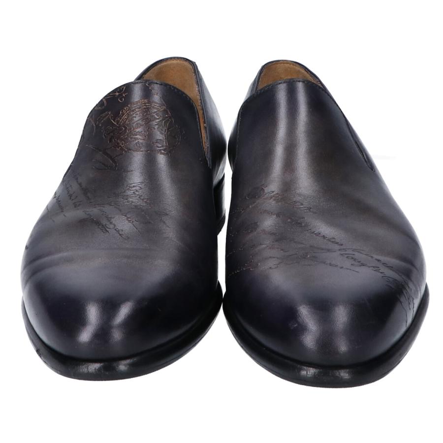 美品/ Berluti ベルルッティ カーシヴ ガレ カーフレザー ローファー