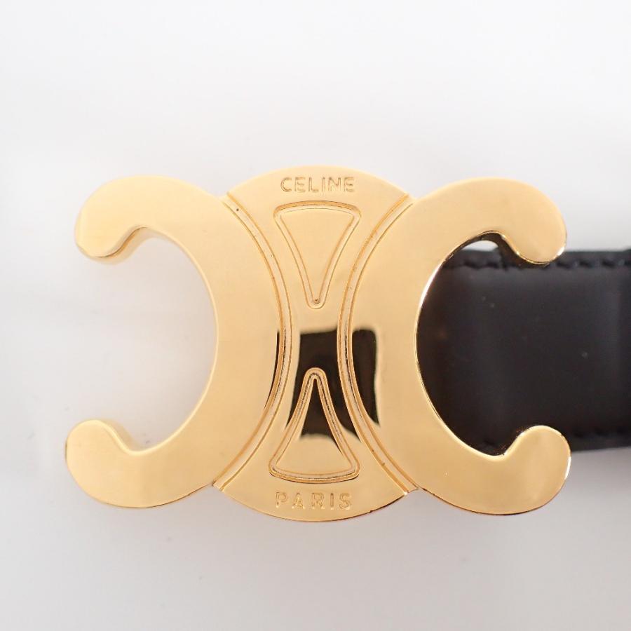 CELINE（セリーヌ） 新品同様 トリオンフ レザーベルト 80 ブラック