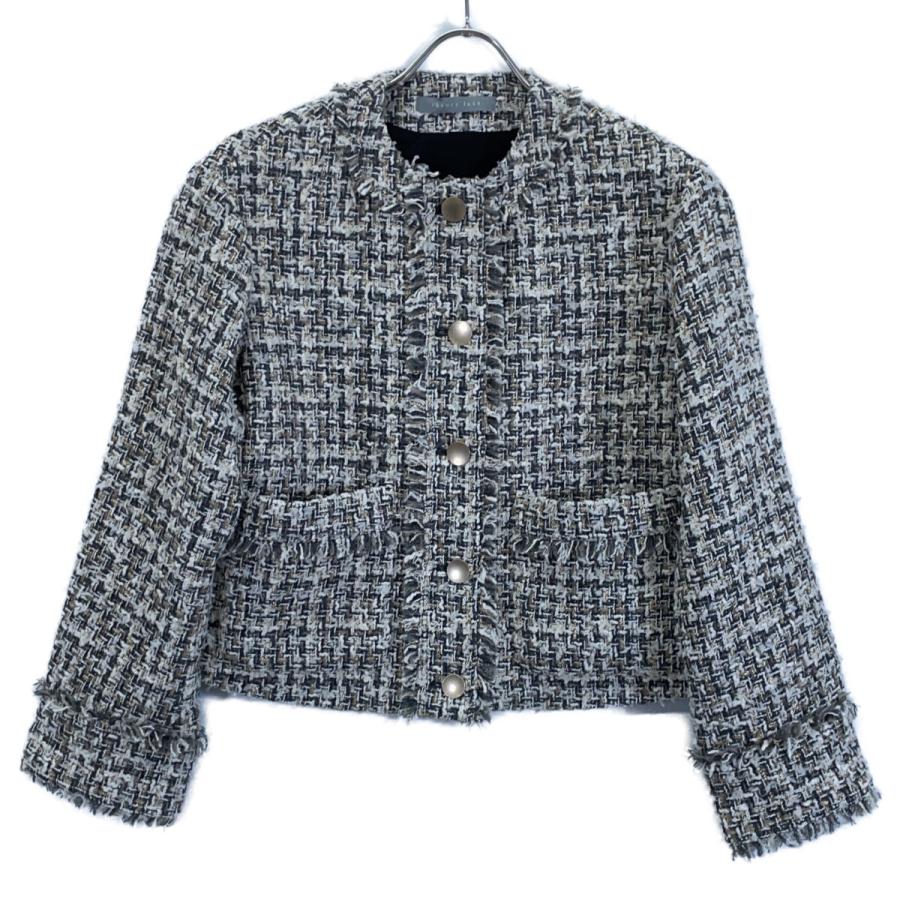 美品/25年製 theory luxe セオリーリュクス シルク混 ツイード ノー