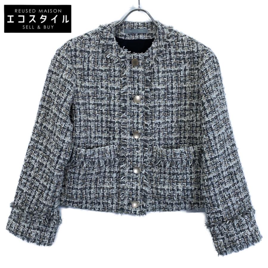 美品/25年製 theory luxe セオリーリュクス シルク混 ツイード ノー