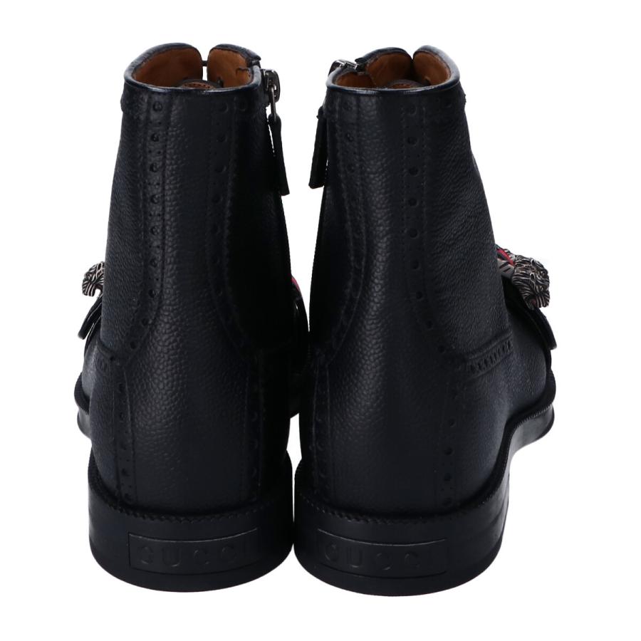 GUCCI（グッチ） 新品同様 496250 ウェブ付バックル レザーブローグ