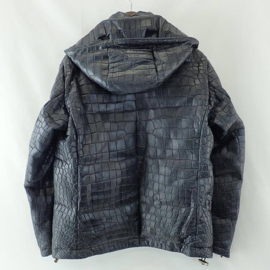 ZELE-PARIS ゼルパリ クロコダイル ダウン ジャケット ブラック メンズ