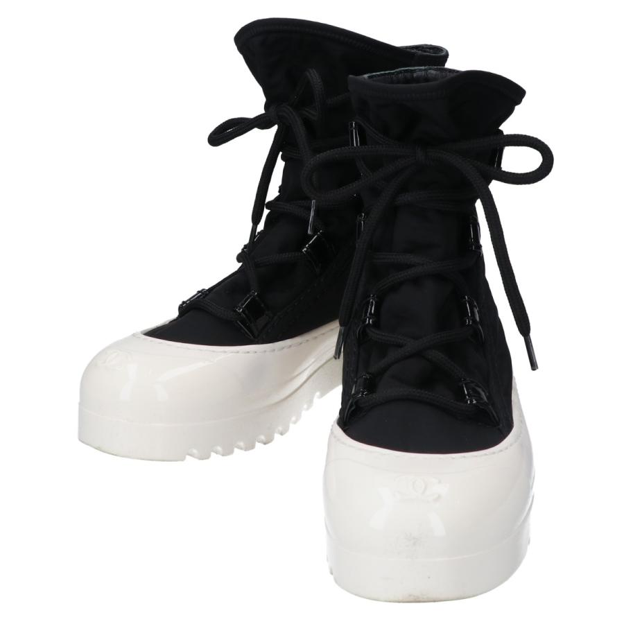 CHANEL（シャネル） 美品 G35140 パテント/ナイロン アンクルブーツ