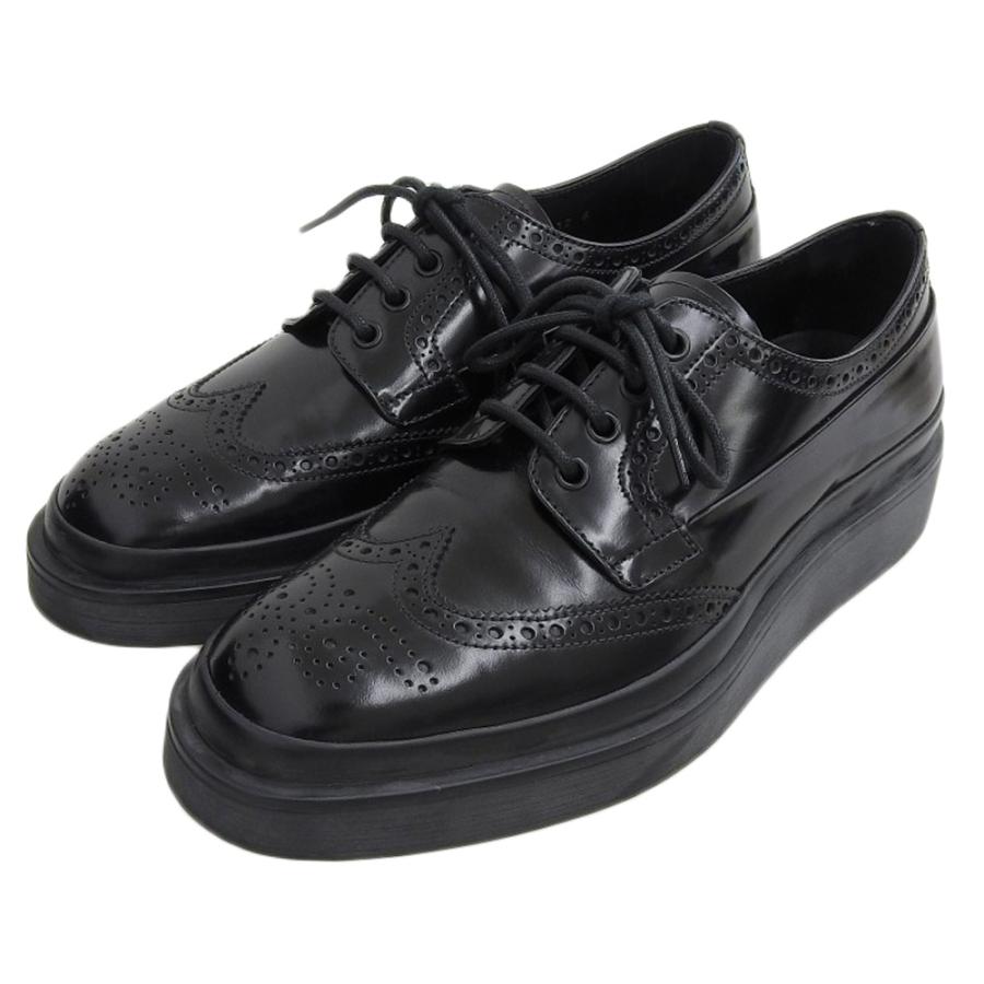 PRADA（プラダ） 新品同様 ブラッシュドレザー ラバーソール ウィング