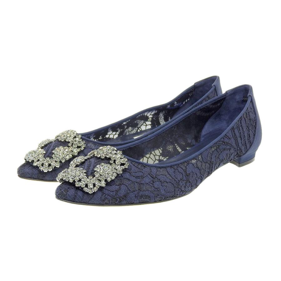 MANOLO BLAHNIK（マノロブラニク） 美品 ハンギシレース フラット