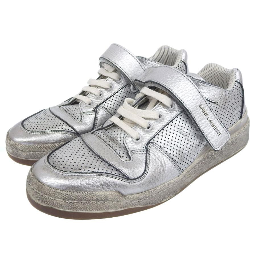 SAINT LAURENT サンローランパリ メタリック ローカットスニーカー