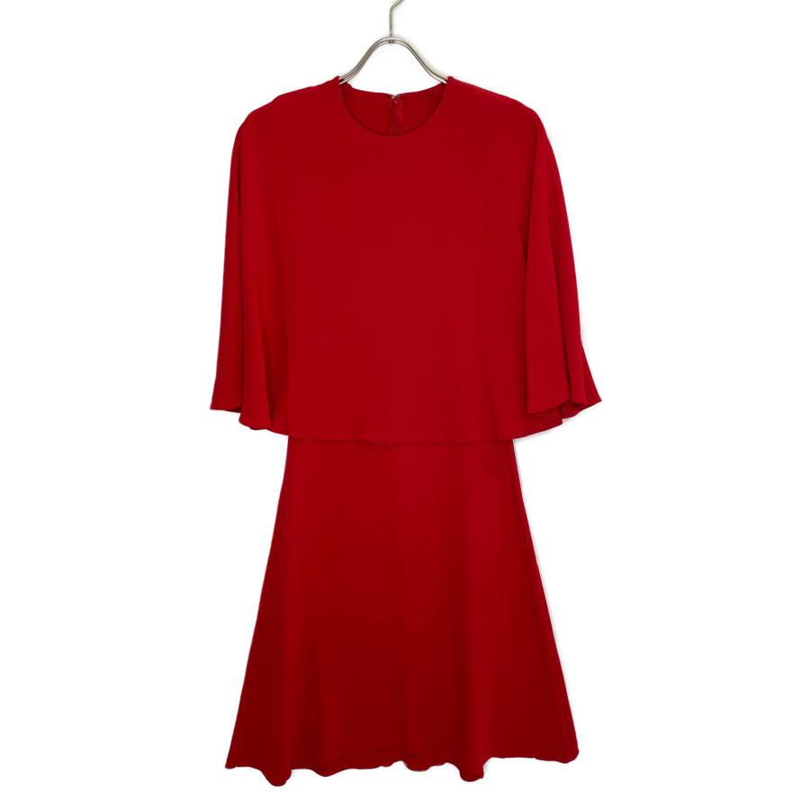VALENTINO ヴァレンティノ レッド シルク PAP ドレス VB3VAUX61MM 36