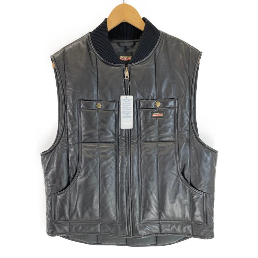 Supreme（シュプリーム） ×Dickies ブラック レザーワークダウンベスト