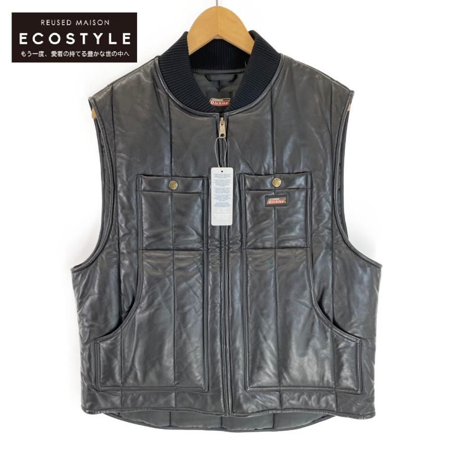 Supreme（シュプリーム） ×Dickies ブラック レザーワークダウンベスト