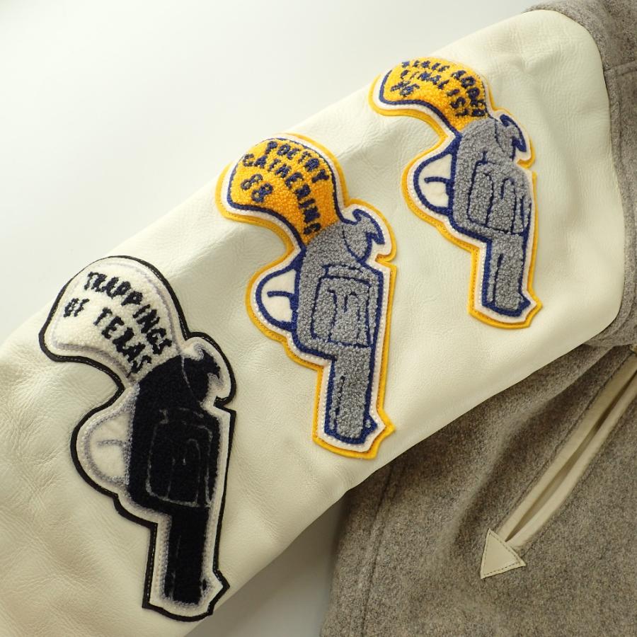 WHITESVILLE ホワイツビル グレー×ホワイト 袖革フルデコ スタジャン