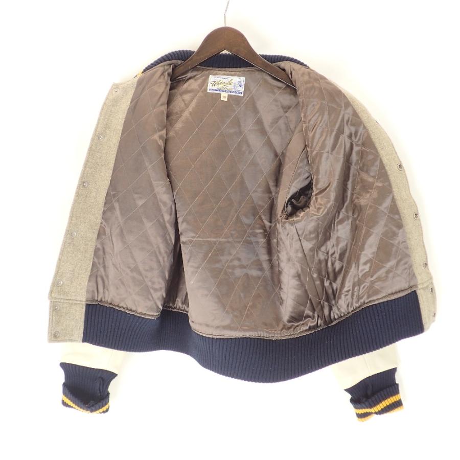 WHITESVILLE ホワイツビル グレー×ホワイト 袖革フルデコ スタジャン