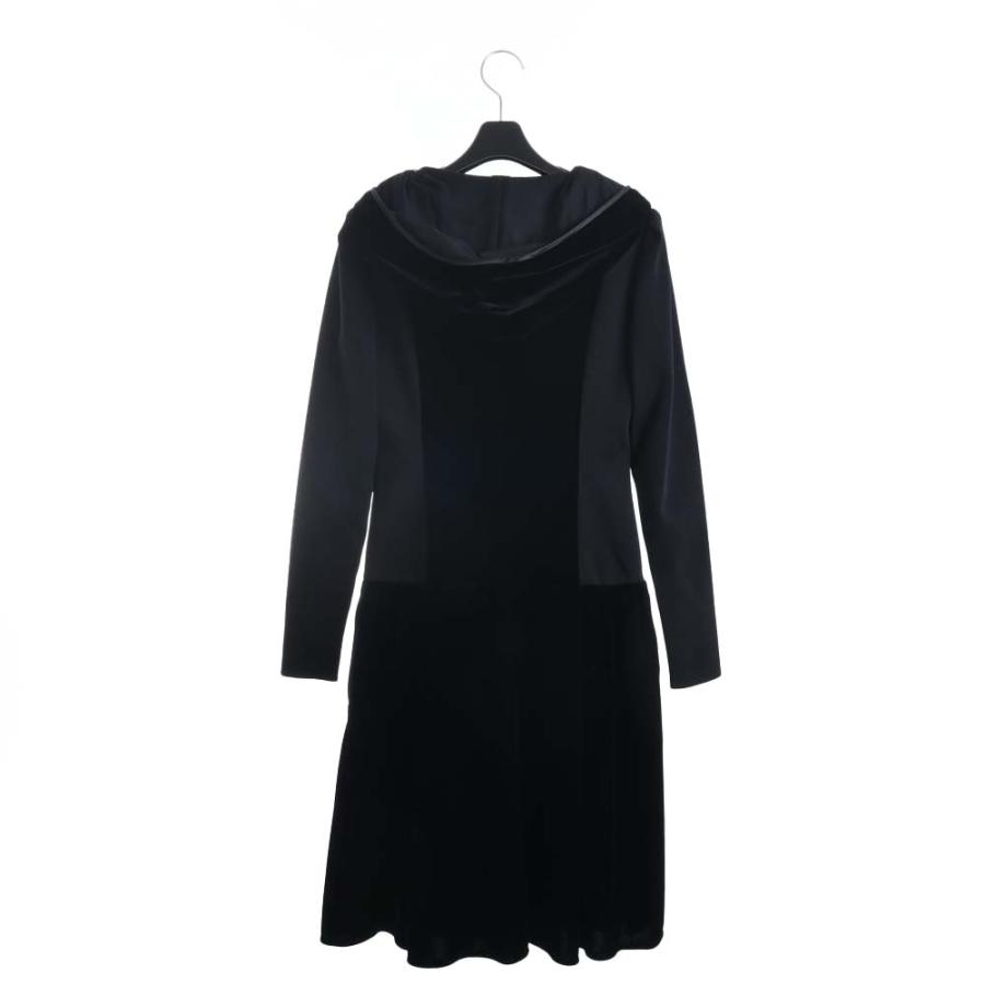 Rene ルネ 6836400A ブラック ベロア ミンク ワンピース 34