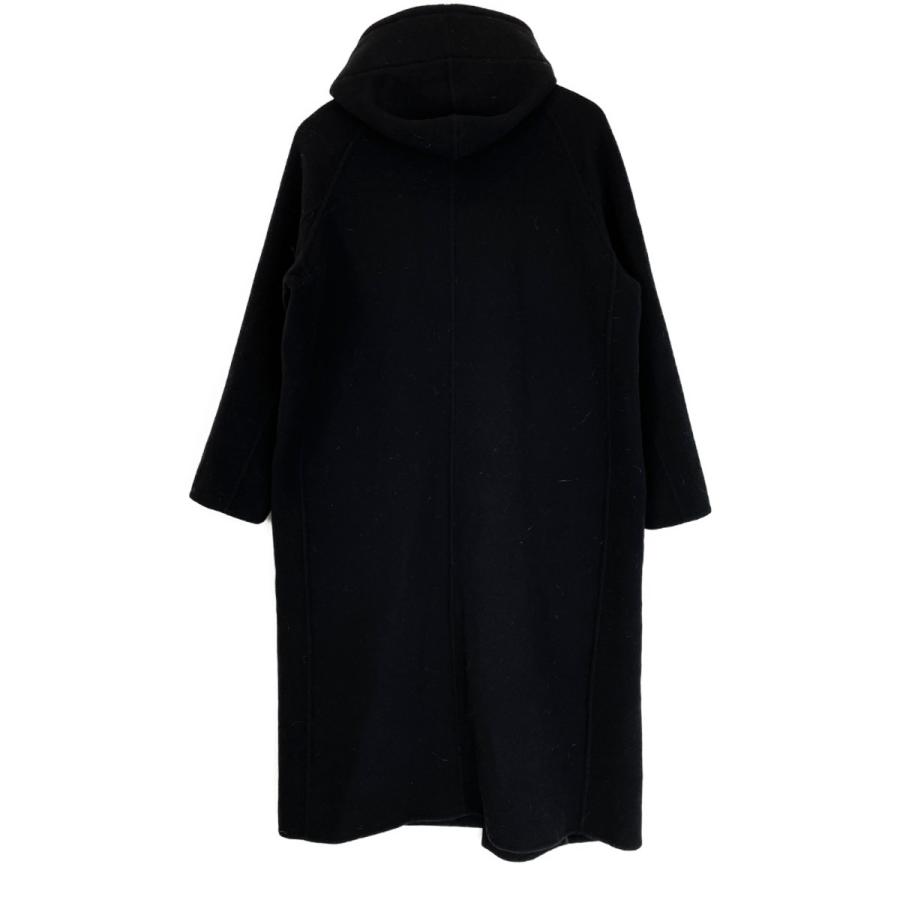 LOEFF ロエフ ブラック ウール ダッフルコート O コート レディース