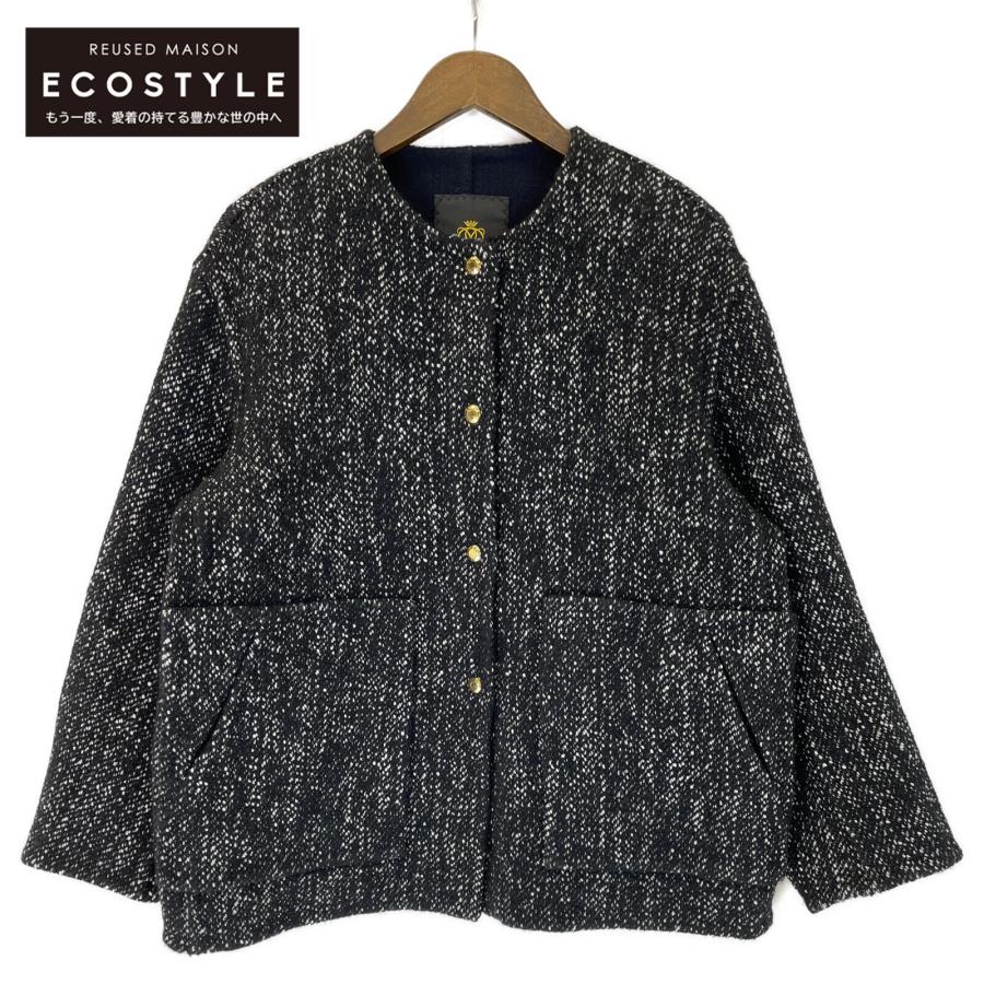 DRAWER（ドゥロワー） ブラック ツイード ケヌキジャケット ブラック