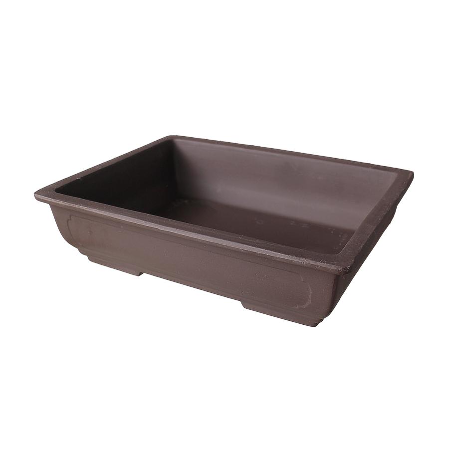 盆栽鉢 10号 長角マド入 う泥 四日市萬古焼 陶器 四角 浅型 大型 中型