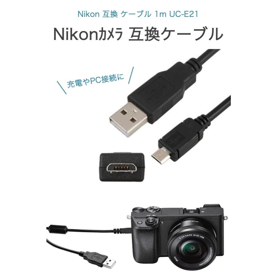 Nikon 互換 ケーブル 1m ニコン UC-E21 インターフェースケーブル