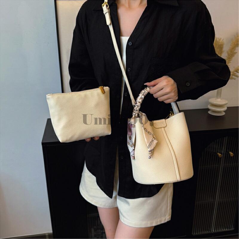 バッグインバッグ付 本革 キューブバッグ キューブ型バッグ バケツ型