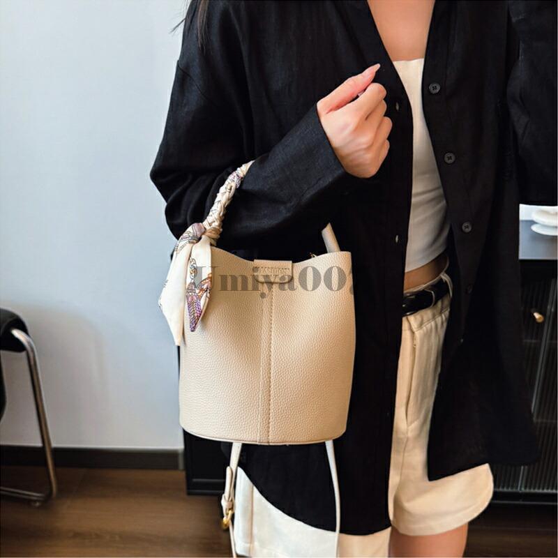 バッグインバッグ付 本革 キューブバッグ キューブ型バッグ バケツ型