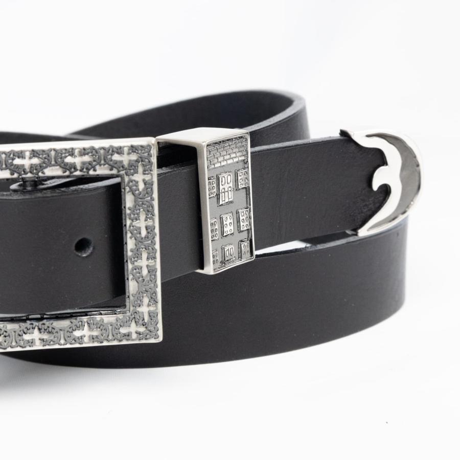 SHINYAKOZUKA（シンヤコヅカ） | METALLIC SCENERY BELT (BLACK) 革