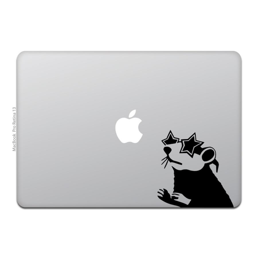 MacBook Air / Pro マックブック ステッカー シール 星 メガネ ラット