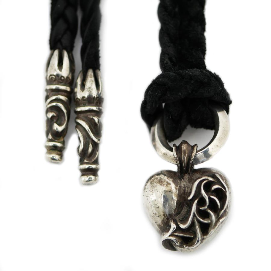 名東】クロムハーツ ハート ペンダント HEART PENDANT レザーブレイド