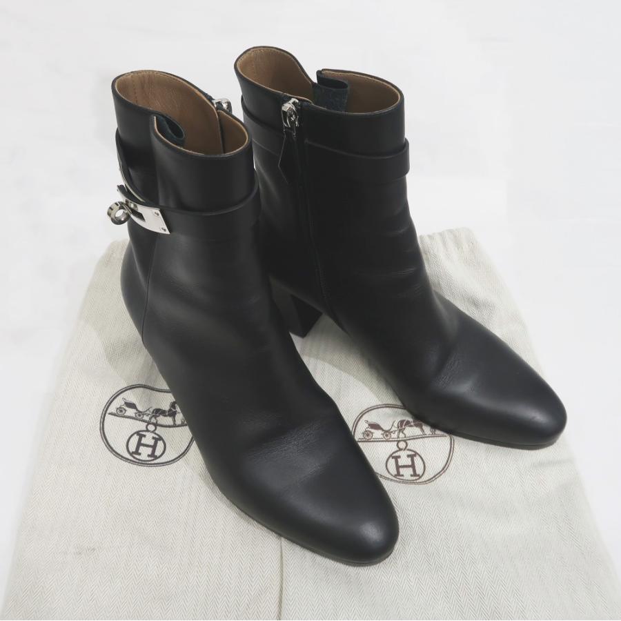 名東】エルメス サンジェルマン ショートブーツ ブラック 黒 サイズ38