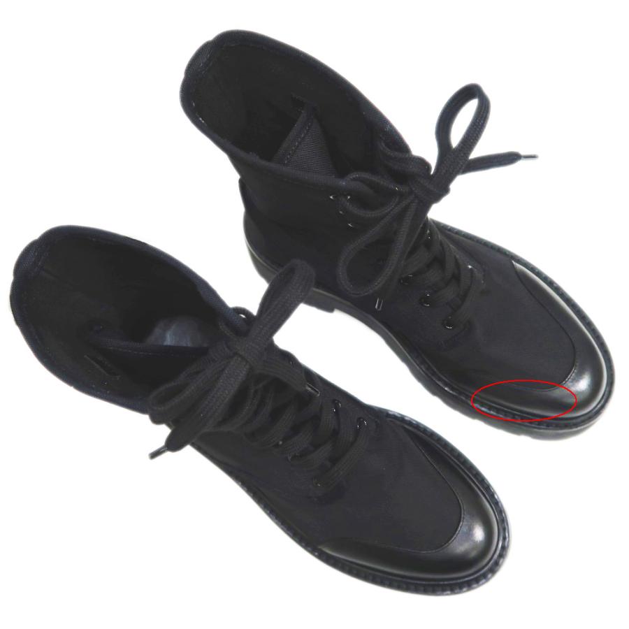 名東】セリーヌ バルキー レースアップブーツ サイズ38 黒 ブラック