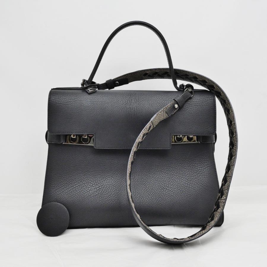 名東】デルヴォー タンペートGM ブラック ハンド 2WAY ショルダー