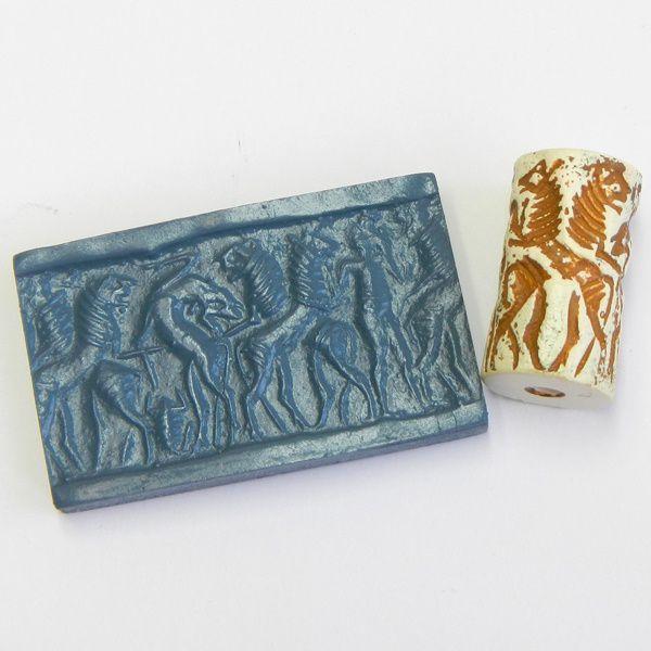 メソポタミア文明「闘争文の円筒印章」レプリカ（模型） : 上野科学社