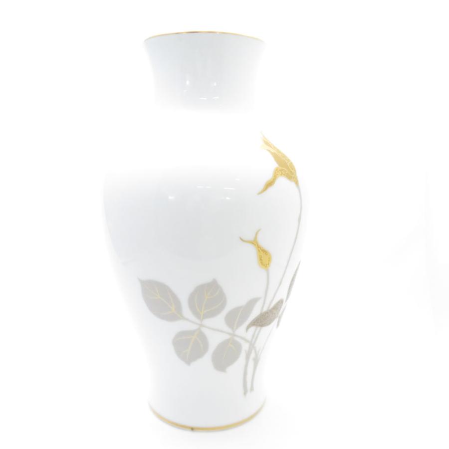 大倉陶園 美品 OKURA 金蝕バラ 花瓶 花びん フラワーベース インテリア