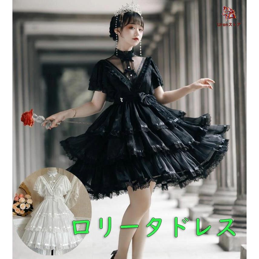 ワンピース ロリータ ドレス ゴシック＆ロリータ ゴスロリ 可愛い 半袖