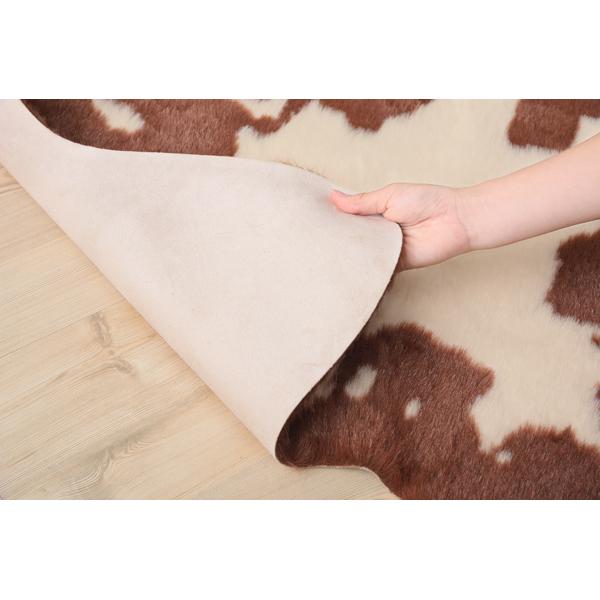東谷 ラグ 牛柄 ウシ うし カウ cow 黒 ブラック 茶色 ブラウン