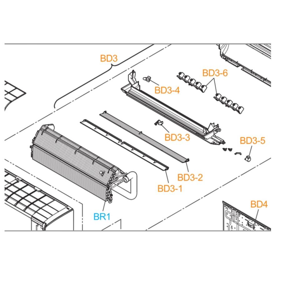 パナソニック エアコン用 上下風向ルーバー(下側用) 部品番号