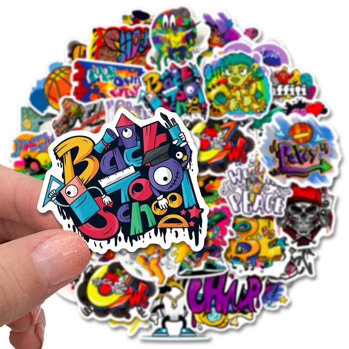 50枚 ステッカー アメリカン レトロ かっこいい 防水 耐水 シール