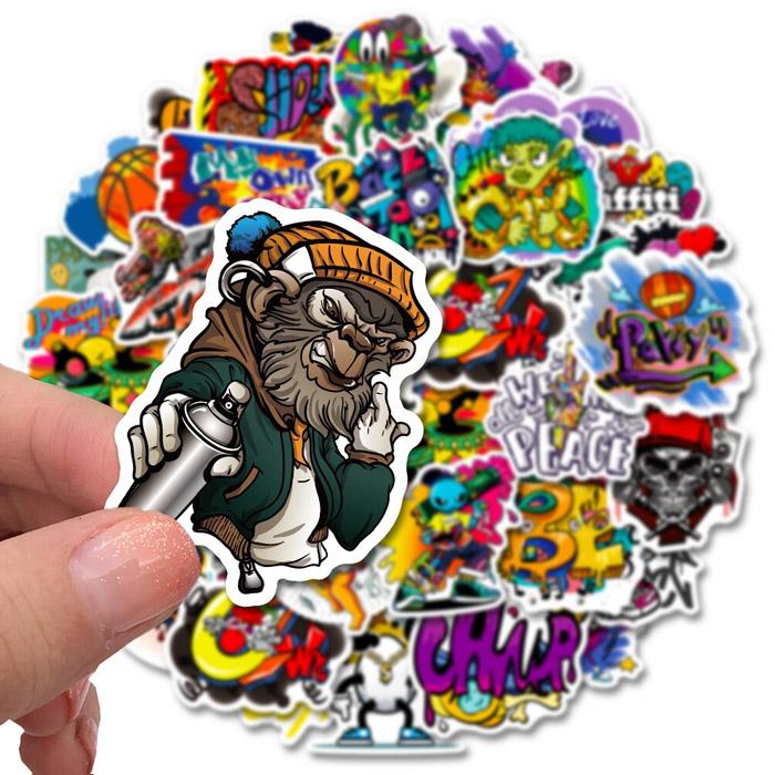 50枚 ステッカー アメリカン レトロ かっこいい 防水 耐水 シール