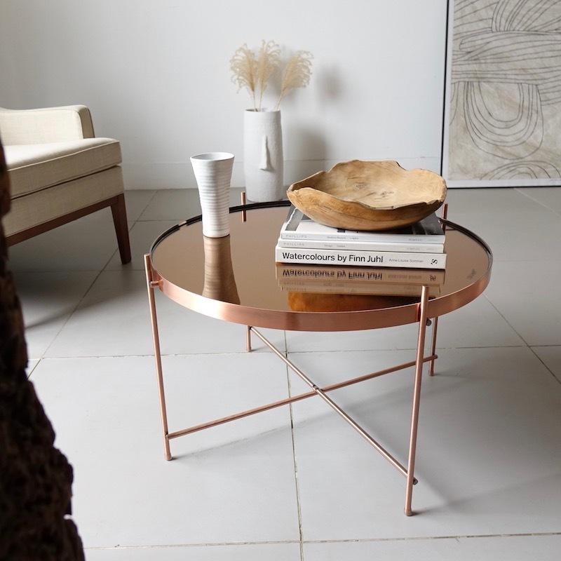 Zuiver テーブル ガラステーブル ローテーブル ガラス カッパー 丸