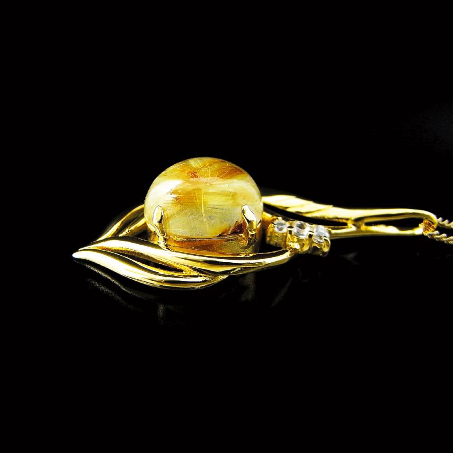 ルチルクォーツ ネックレス パワーストーン ゴールド 18金 K18