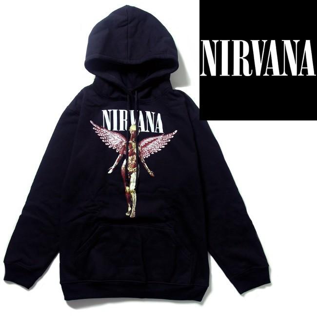 ロックパーカー Nirvana パーカー 裏起毛 メンズ レディース バンド