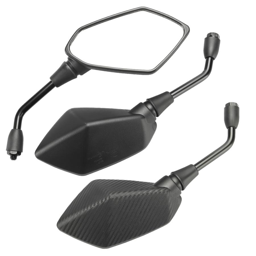 バイク ミラー 左右セット 10mm 正ネジ ポリゴンタイプ オフロード