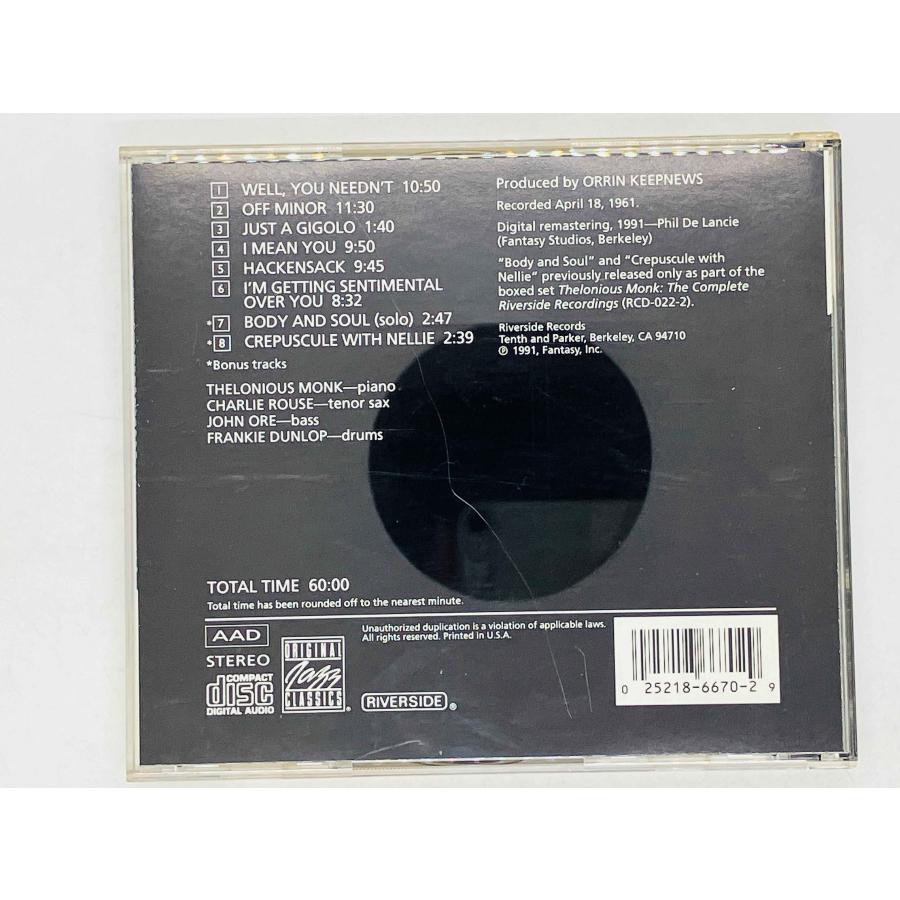 即決CD セロニアス・モンク THELONIOUS MONK / IN FRANCE RIVERSIDE